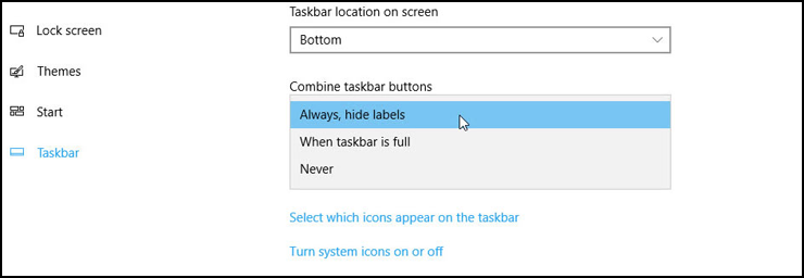 Windows 10 Hover Taskbar